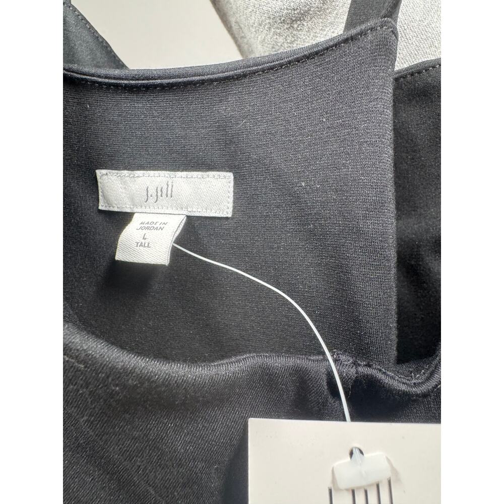 New J. Jill Everyday Cross-Strap Dress Black Sz L Tall Tiered - Picture 4 of 5